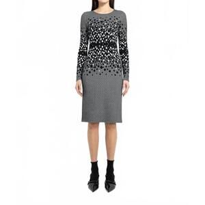 NEW NADYA TOTO winter jacquard knit dress in black/white